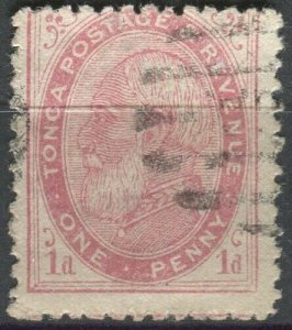 Tonga 1886 SG1b 1d King George I #9 FU