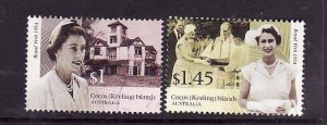 Cocos (Keeling) Is.-Sc#339-40-used 2/3 set-QEII-Royal Visit anniversary-2004-