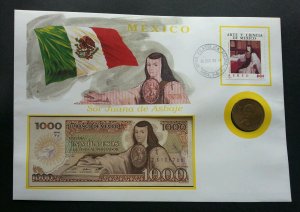 Mexico 1996 Famous FDC (banknote coin cover) 3 in1 *rare *c scan