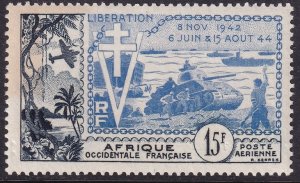 French West Africa 1954 Sc C17 air post MNH** toned on left