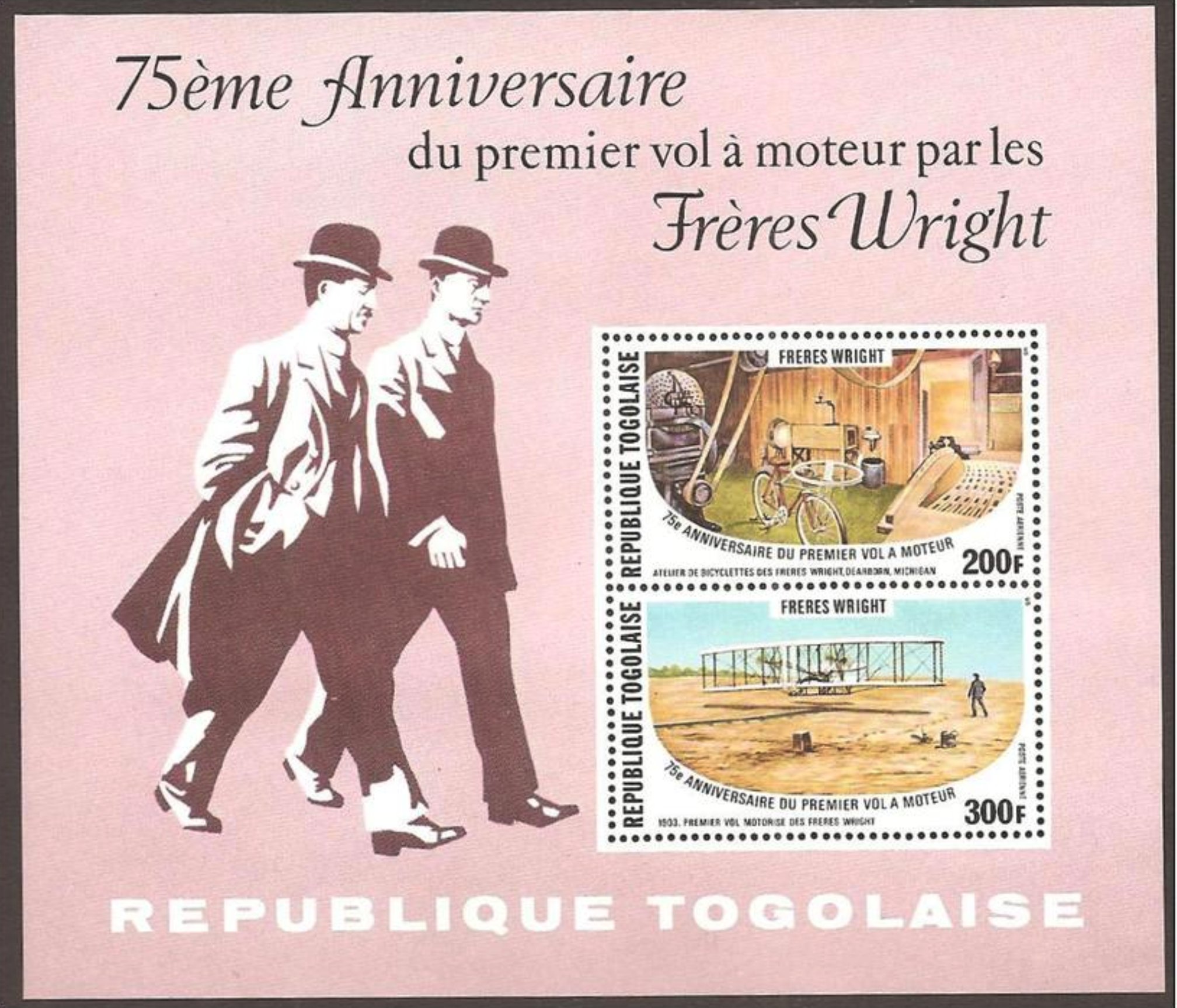 Togo C339a Mnh S S Cv 10 00 75t Anniv First Flight Wright Brothers Bicycle Ebay