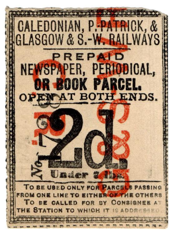 (I.B) Caledonian, Portpatrick & Glasgow & SW Railways : Newspaper Parcel 2d