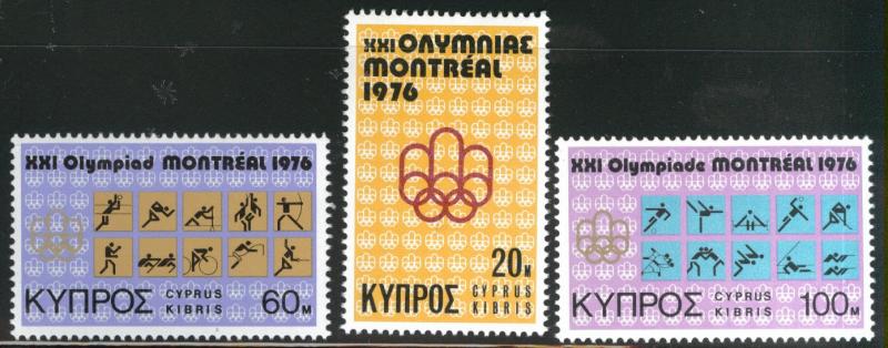 Cyprus Scott 465-467 MNH** 1976  Montreal Olympic set