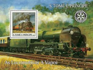 SAO TOME E PRINCIPE 2004 SHEET STEAM TRAINS LOCOMOTIVES st4318