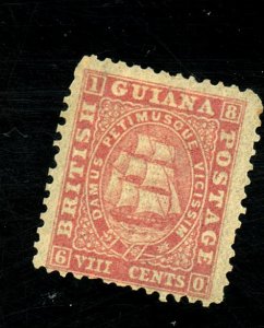 British Guiana #20 MINT FVF OG HR Cat$825