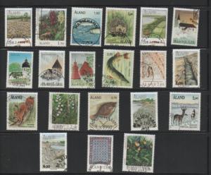 Aland Finland Sc 34-54 1989-1994 long stamp set used fish animals