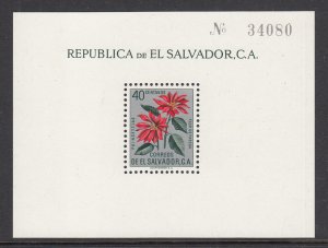 El Salvador 718 Flower Souvenir Sheet MNH VF