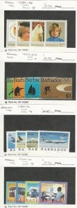 Barbados, Postage Stamp, #585-8, 623-6, 918-21, 941-4 Mint NH, 1982-97, JFZ