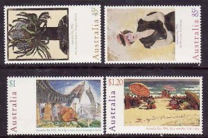 Australia-Sc#1476-9- id7-unused NH set-Paintings by Women-Australia Day-1996-