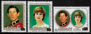 Aitutaki #247-9 MNH Set - Royal Wedding