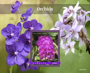 Liberia - 2020 Sagarik Strain Orchids - Stamp Souvenir Sheet - LIB200421b