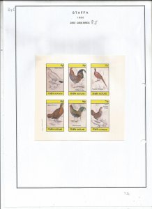 STAFFA - 1982 - Birds - Sheet - Mint Light Hinged - Private Issue