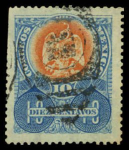 MEXICO Sc 308 VF/USED - 1903 10c Coat of Arms - Trimmed perfs at L