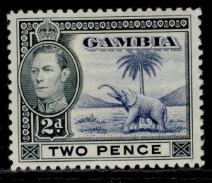 GAMBIA GVI SG153, 2d blue & black, M MINT. Cat £15.