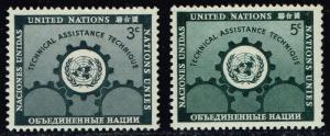 UN New York #19-20 Technical Assistance Set of 2; MNH (0.65)