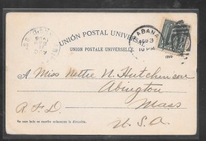 Cuba #233 on AUG/3/1906 Post card (A1559) Around the World in Covers