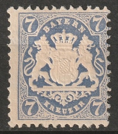 Bavaria 1875 Sc 35 MH* some disturbed gum