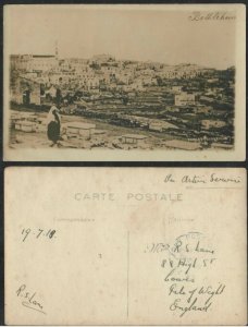 Bethlehem Postcard 1918 Palestine On Active Service British Mandate Censor WW1