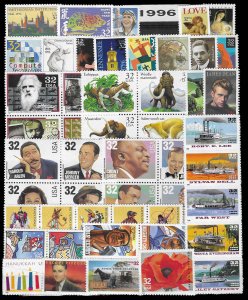 1996 Commemoratives Year Set (3024//3118) 53 var.,  MNH