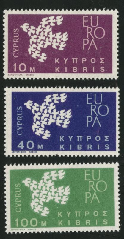 Cyprus Scott 201-3 Europa 1961 MH* set 