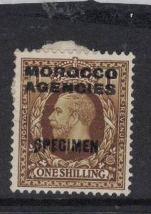 Morocco Agencies 1935 KGV 1/- Specimen SG 725 Bit of Paper On Back MOG (4ftq)