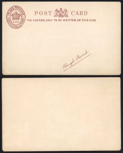 Post Office 1882 Essay for Concessionary Post Card on Stout White Card