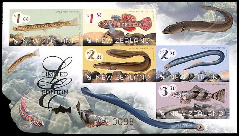 New Zealand 2017, Native freshwater fish s/s, imperforated, limited edition, MNH