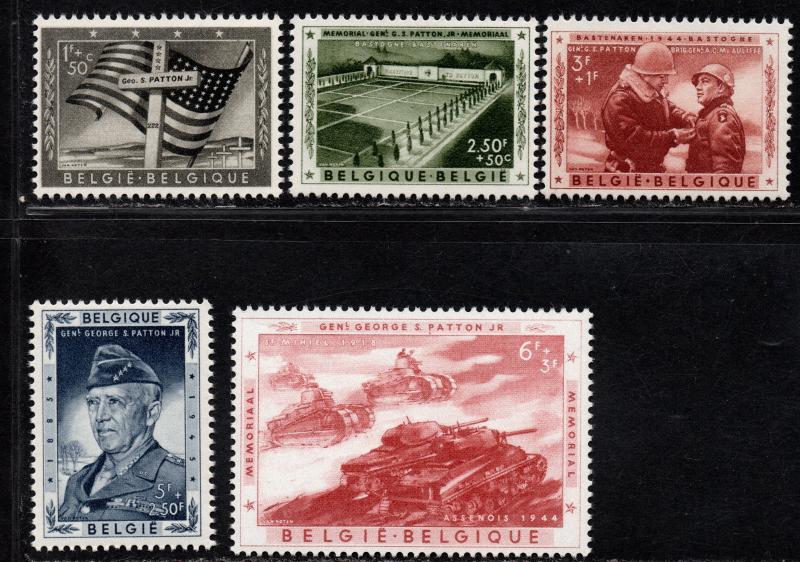 $Belgium Sc#B606-B610 M/NH/VF, complete set, Patton, Cv. $29.50