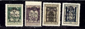 Fiume 184/185/188/192 No Gum 1924 issues    (ap2281)