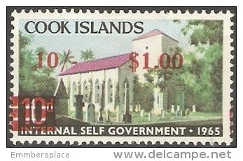 Cook Islands - 1967 Church $1 on 10s on 10d MH #191