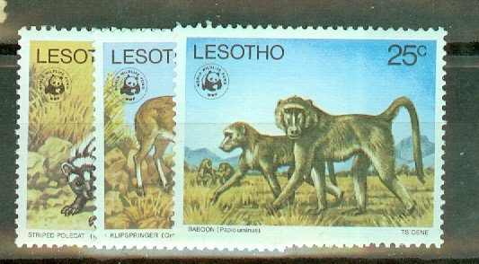 P: Lesotho 228-32 MNH CV $56.50; scan shows only a few