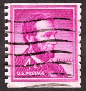 1958, US 4c, Abraham Lincoln, Used, Sc 1058