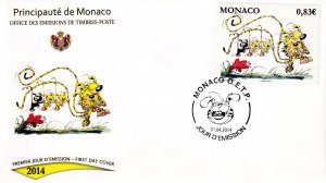 2014 Monaco Marsupliami (Scott 2754) UA  FDC