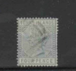 TURKS ISLANDS #50 1882 4p QUEEN VICTORIA F-VF USED