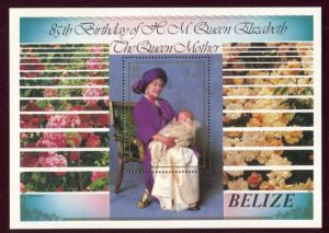 Belize 761, MNH, 85th Birth of Queen Mother with Prince Henry souvenir sheet