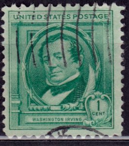 United States, 1940, Washington Irving, Author, 1c, sc#859, used