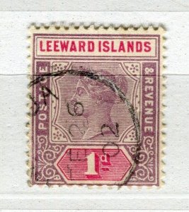 LEEWARDS ISLANDS; 1890s classic QV issue used Shade of 1d. value