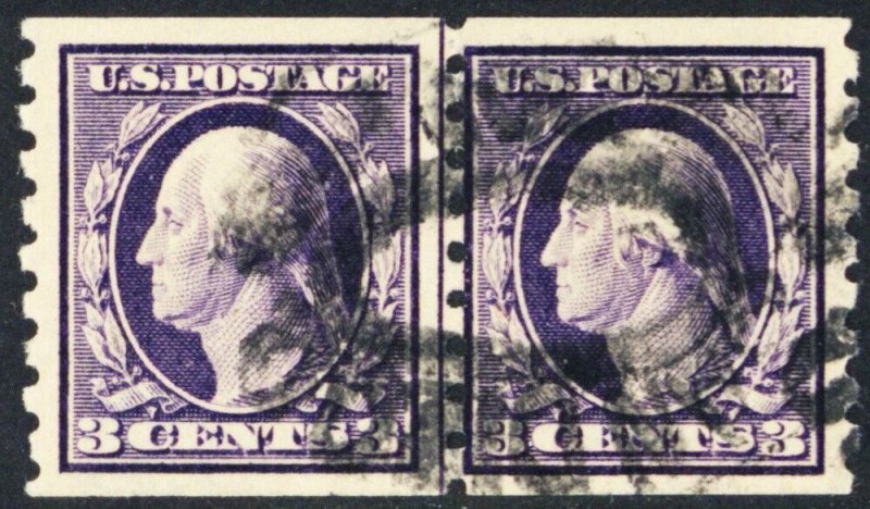 394, Used 3¢ VF Coil Line Pair With Crowe Certificate SMQ $875 - Stuart Katz