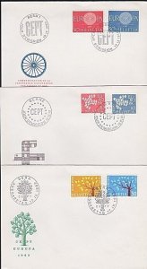 SWITZERLAND 1960-62 3 EUROPA FDCs..........................................A9961