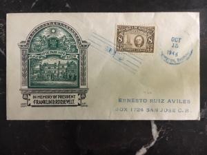 1946 Honduras First Day Cover FDC Franklin Delano Roosevelt Hyde Park Home