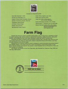 USPS SOUVENIR PAGE FARM FLAG 34c (2001) (ISSUE C)