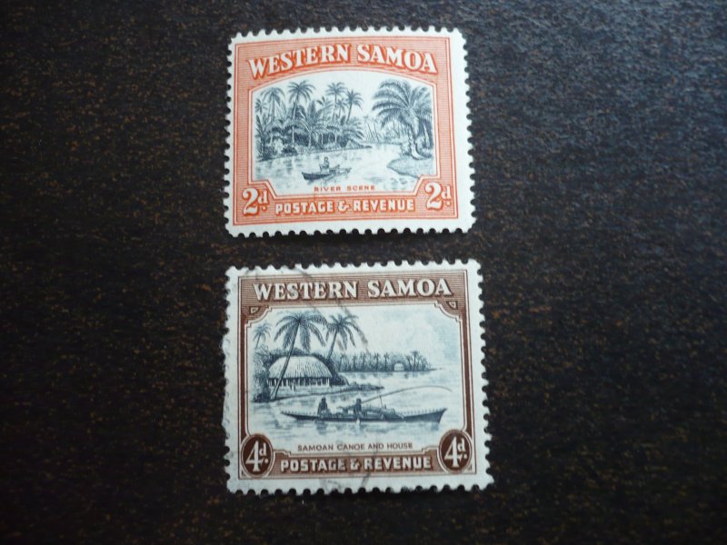 Stamps - Western Samoa - Scott# 168, 170 - Used & MNH Part Set of 2 Stamps