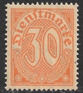 GERMANY 1920-21 30pf Orange OFFICIAL Sc O6 MNH