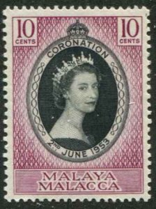 Malaya - Malacca SC# 27 QEII Coronation 10c MH