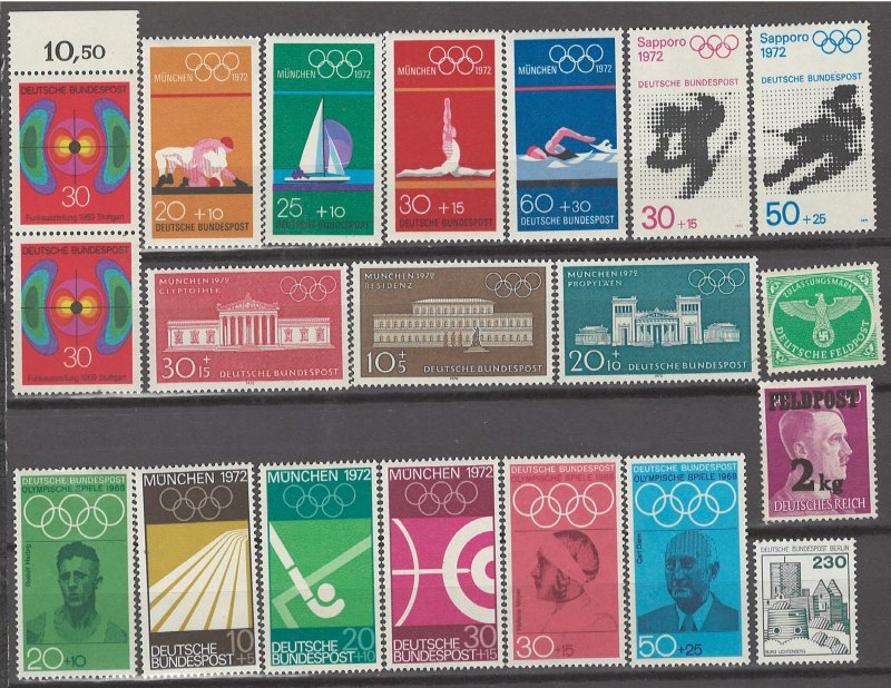 COLLECTION LOT # 3109 GERMANY 20 MOSTLY MNH STAMPS 1944+ CV+$16