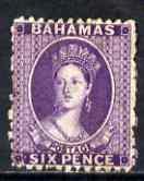 Bahamas 1863-77 QV 6d analine violet CC P12.5 mounted min...