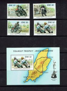 Ireland: 1996 Isle of Man Tourist Trophy, Irish Winners, MNH set + M/S