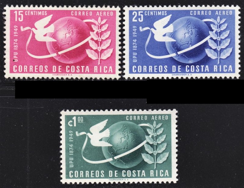 Costa Rica Scott C186-88 complete set F to VF mint OG H.