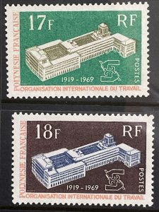 1969 French Polynesia ILO Headquarters 50th Anniversary Sc# 251-2 MNH