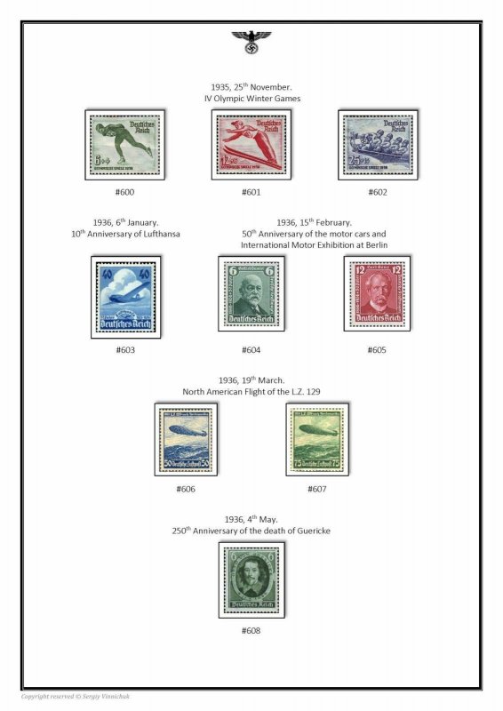 Germany Third Reich Deutsches Reich III 1933-1945 PDF(DIGITAL) STAMP ALBUM PAGES